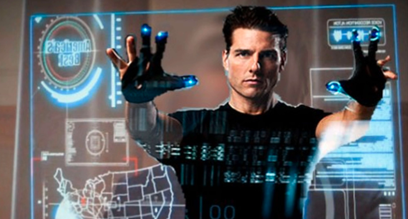 Tom Cruise in Minority Report using gesture-based interface