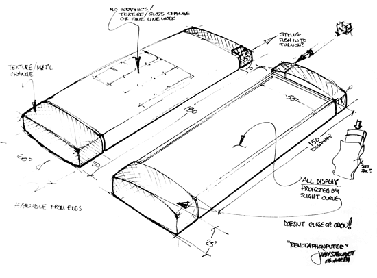 Concept sketches of the General Magic device